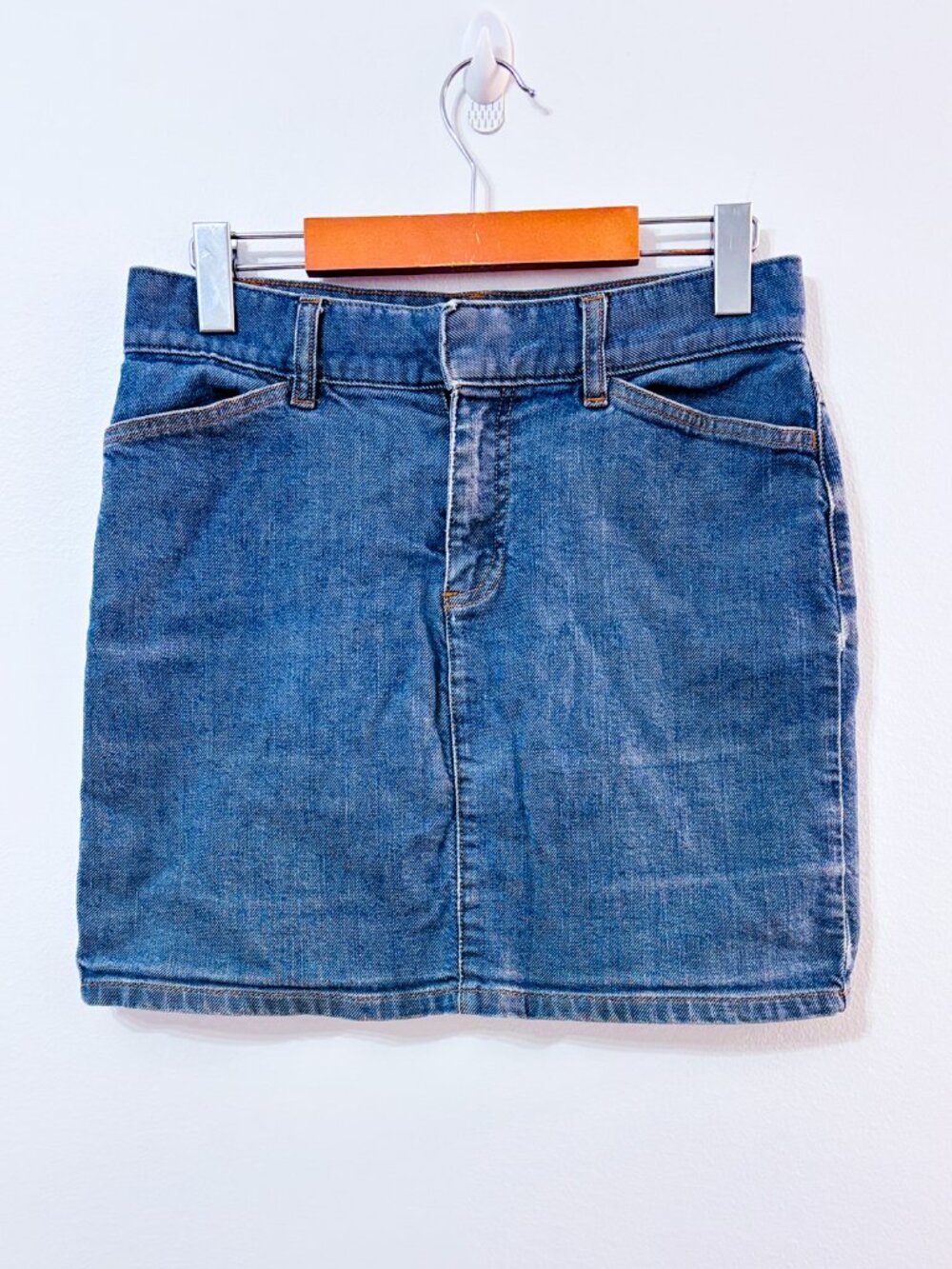 GAP Blue Stretch Denim Mini Skirt Classic Jean Skirt Size 4